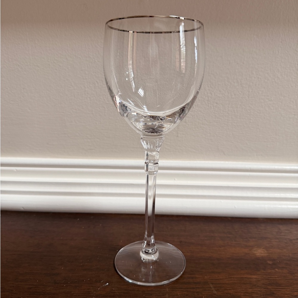 One Phoenix Platinum Lenox Crystal Water Goblet Glass Stem, 8 3/4”